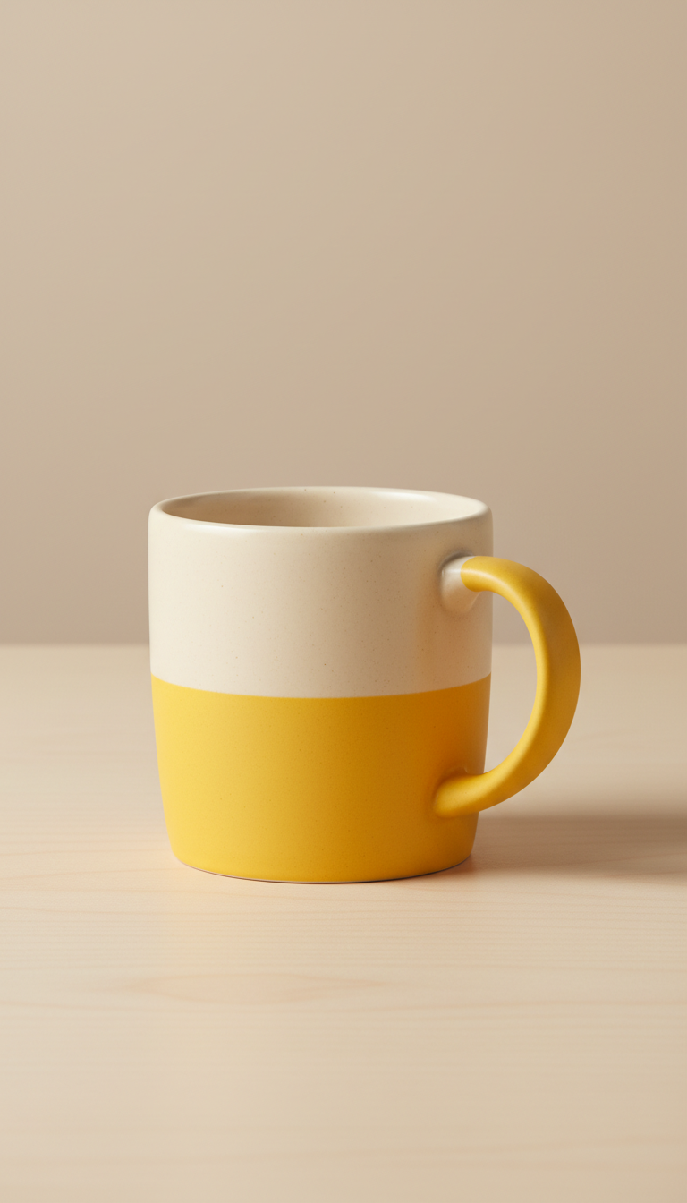 Witty Phrase Mug with Sunbeam Yellow Accent