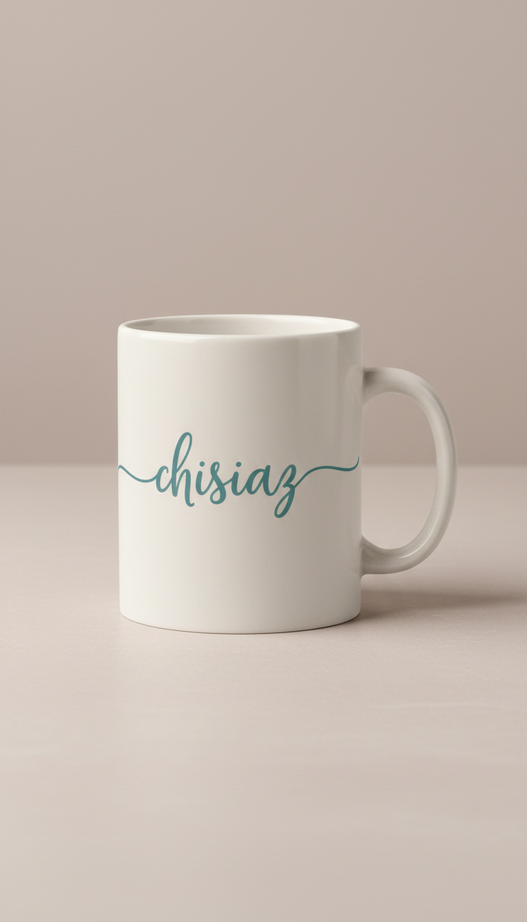 Matte Ceramic Mug with Custom Script Name